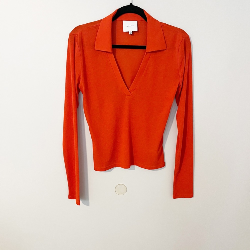 Reformation Blaire knit top in paprika size small